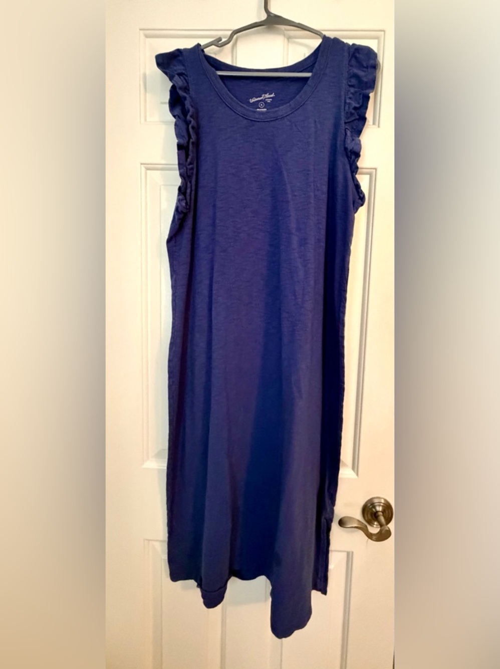 Universal Thread Sleeveless Ruffle-Shoulder Midi Dress in Blue - Picture 2 of 3